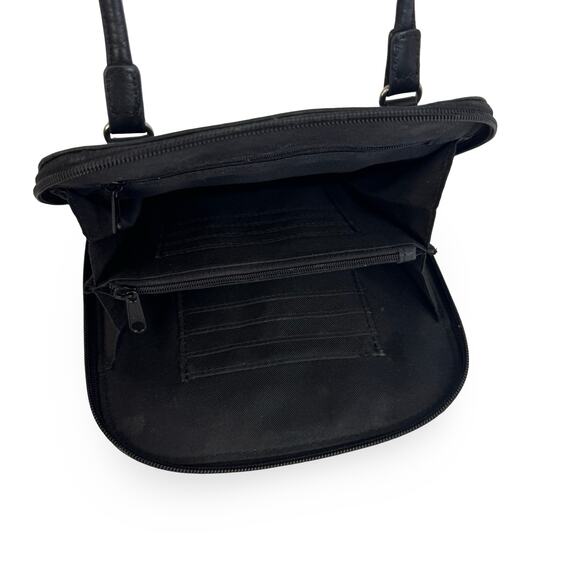 Fossil Black Leather Crossbody Purse – Small Zip Organizer Shoulder Bag - Picture 3 of 16